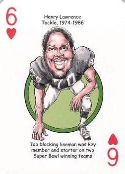 2016 Hero Decks Oakland Raiders Football Heroes Playing Cards #6♥ Henry Lawrence Front