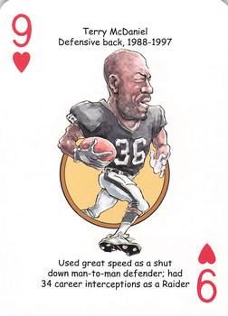 2016 Hero Decks Oakland Raiders Football Heroes Playing Cards #9♥ Terry McDaniel Front