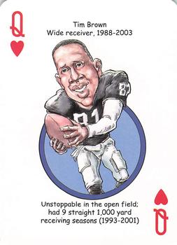 2016 Hero Decks Oakland Raiders Football Heroes Playing Cards #Q♥ Tim Brown Front