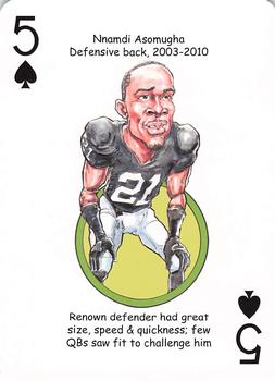 2016 Hero Decks Oakland Raiders Football Heroes Playing Cards #5♠ Nnamdi Asomugha Front
