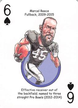 2016 Hero Decks Oakland Raiders Football Heroes Playing Cards #6♠ Marcel Reece Front