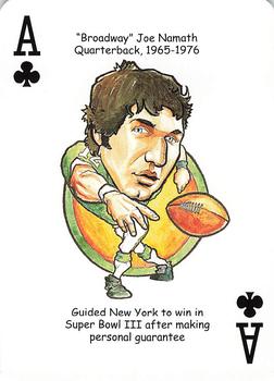 2006 Hero Decks New York Jets Football Heroes Playing Cards #A♣ Joe Namath Front