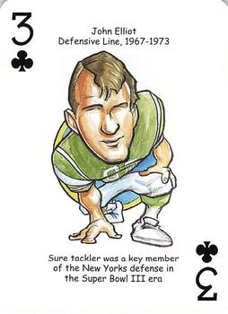 2006 Hero Decks New York Jets Football Heroes Playing Cards #3♣ John Elliott Front