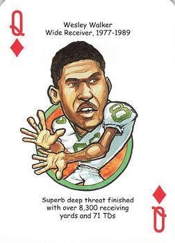 2006 Hero Decks New York Jets Football Heroes Playing Cards #Q♦ Wesley Walker Front
