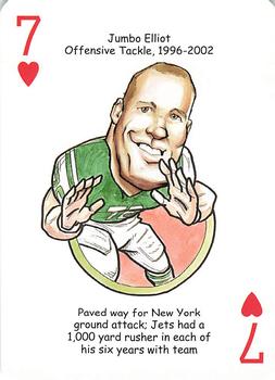 2006 Hero Decks New York Jets Football Heroes Playing Cards #7♥ Jumbo Elliott Front