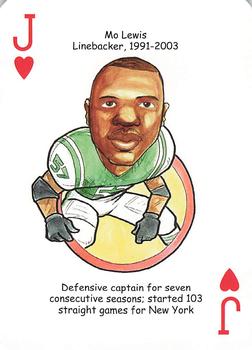 2006 Hero Decks New York Jets Football Heroes Playing Cards #J♥ Mo Lewis Front