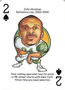 2006 Hero Decks New York Jets Football Heroes Playing Cards #2♠ John Abraham Front