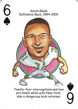 2006 Hero Decks New York Jets Football Heroes Playing Cards #6♠ Aaron Glenn Front
