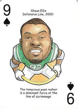2006 Hero Decks New York Jets Football Heroes Playing Cards #9♠ Shaun Ellis Front