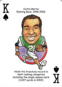 2006 Hero Decks New York Jets Football Heroes Playing Cards #K♠ Curtis Martin Front