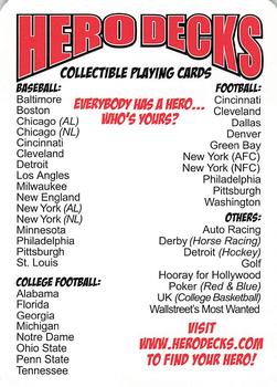 2006 Hero Decks New York Jets Football Heroes Playing Cards #NNO 2008DECKPOLL.com Front