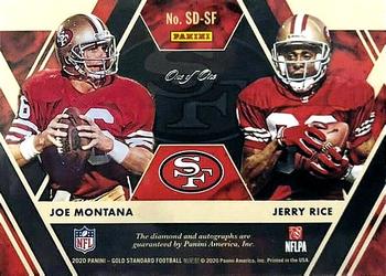 2020 Panini Gold Standard - Super Bowl Diamond Signatures Dual #SD-SF Jerry Rice / Joe Montana Back
