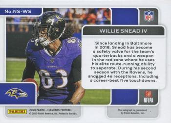 2020 Panini Elements - Neon Signs Blue #NS-WS Willie Snead IV Back