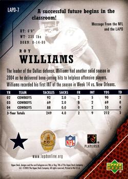2005 Upper Deck LAPD #LAPD-7 Roy Williams Back