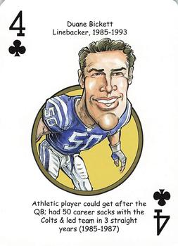 2014 Hero Decks Indianapolis Colts Football Heroes Playing Cards #4♣ Duane Bickett Front