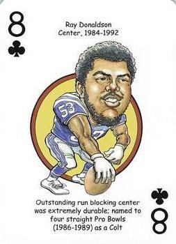 2014 Hero Decks Indianapolis Colts Football Heroes Playing Cards #8♣ Ray Donaldson Front