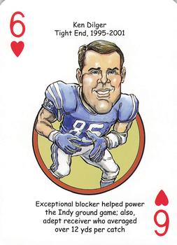 2014 Hero Decks Indianapolis Colts Football Heroes Playing Cards #6♥ Ken Dilger Front