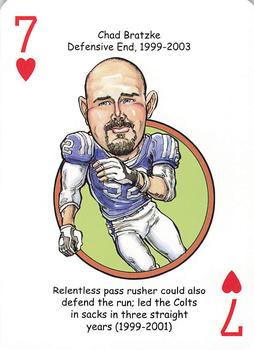 2014 Hero Decks Indianapolis Colts Football Heroes Playing Cards #7♥ Chad Bratzke Front