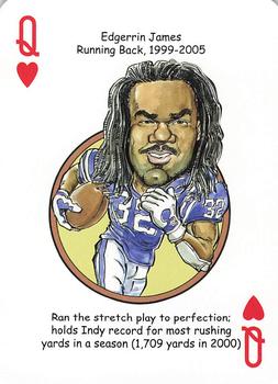 2014 Hero Decks Indianapolis Colts Football Heroes Playing Cards #Q♥ Edgerrin James Front