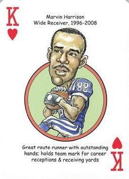 2014 Hero Decks Indianapolis Colts Football Heroes Playing Cards #K♥ Marvin Harrison Front