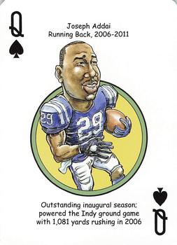 2014 Hero Decks Indianapolis Colts Football Heroes Playing Cards #Q♠ Joseph Addai Front