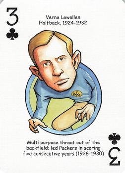 2006 Hero Decks Green Bay Packers Football Heroes Playing Cards #3♣ Verne Lewellen Front