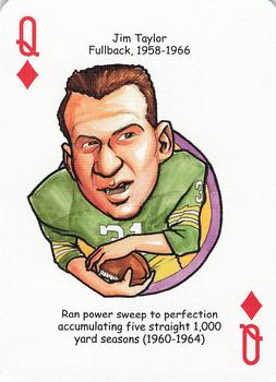 2006 Hero Decks Green Bay Packers Football Heroes Playing Cards #Q♦ Jim Taylor Front