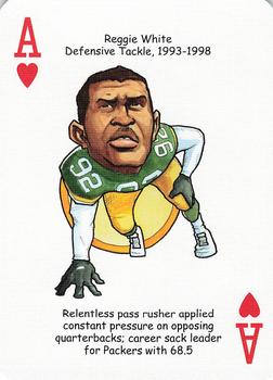 2006 Hero Decks Green Bay Packers Football Heroes Playing Cards #A♥ Reggie White Front