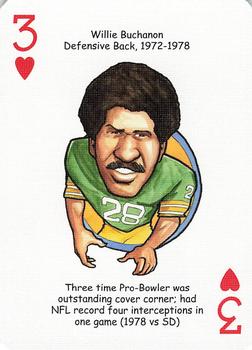 2006 Hero Decks Green Bay Packers Football Heroes Playing Cards #3♥ Willie Buchanon Front