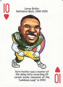 2006 Hero Decks Green Bay Packers Football Heroes Playing Cards #10♥ Leroy Butler Front