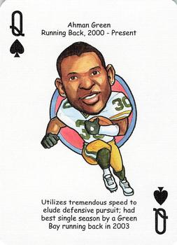 2006 Hero Decks Green Bay Packers Football Heroes Playing Cards #Q♠ Ahman Green Front