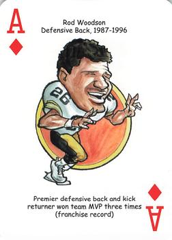 2019 Hero Decks Pittsburgh Steelers Football Heroes Playing Cards #A♦ Rod Woodson Front
