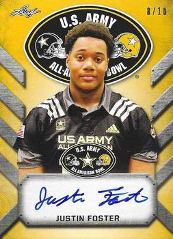2017 Leaf Metal U.S. Army All-American Bowl - Tour Autographs Gold #ATA-JF1 Justin Foster Front