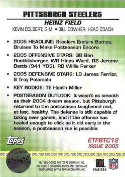 2005 Topps eTopps - Team Cards #TC12 Pittsburgh Steelers Back