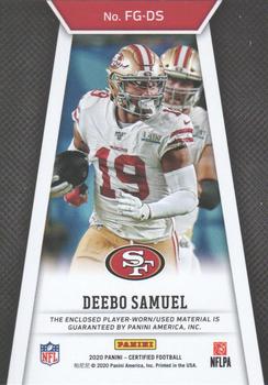 2020 Panini Certified - Fabric of the Game #FG-DS Deebo Samuel Back