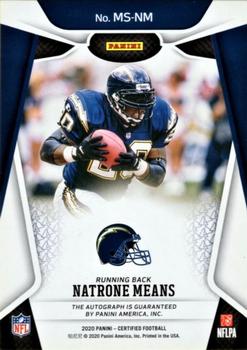2020 Panini Certified - Mirror Signatures Blue #MS-NM Natrone Means Back