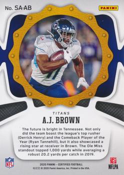 2020 Panini Certified - Seal of Approval #SA-AB A.J. Brown Back