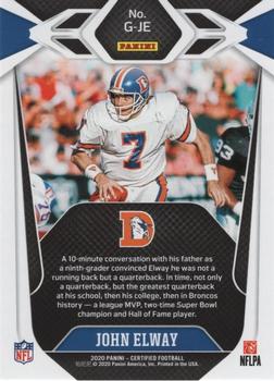 2020 Panini Certified - The Greatest Mirror Teal #G-JE John Elway Back