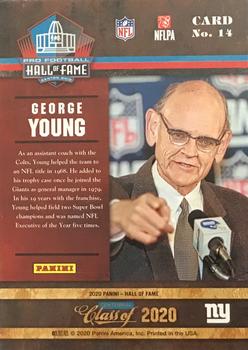 2020 Panini Pro Football Hall of Fame #14 George Young Back