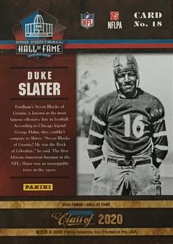 2020 Panini Pro Football Hall of Fame #18 Duke Slater Back