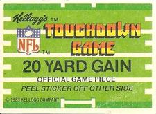 1983 Kellogg's Touchdown Game Stickers #NNO Buffalo Bills Back