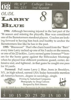 1997 Iowa Barnstormers (AFL) #8 Larry Blue Back