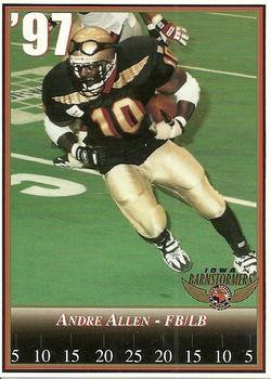 1997 Iowa Barnstormers (AFL) #10 Andre Allen Front