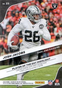2020 Panini Player of the Day #23 Josh Jacobs Back