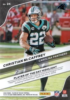 2020 Panini Player of the Day #24 Christian McCaffrey Back