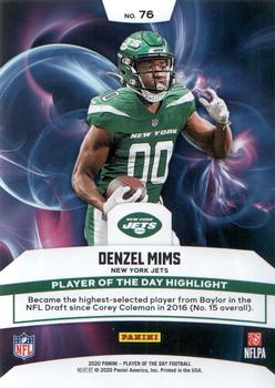 2020 Panini Player of the Day #76 Denzel Mims Back