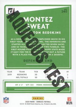 2020 Donruss - Aqueous Test #240 Montez Sweat Back