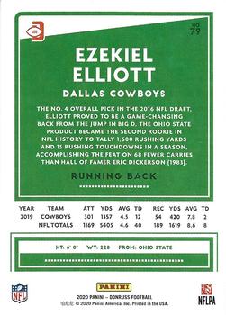 2020 Donruss - Press Proof Red #79 Ezekiel Elliott Back