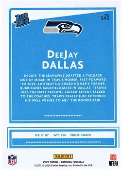 2020 Donruss - Press Proof Silver #345 DeeJay Dallas Back