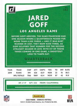 2020 Donruss - Season Stat Line #141 Jared Goff Back